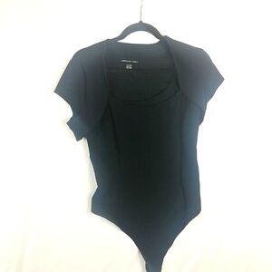 American Eagle Body Suit Bolero Combo Women XL Thong Black Ribbed Knit Stretch